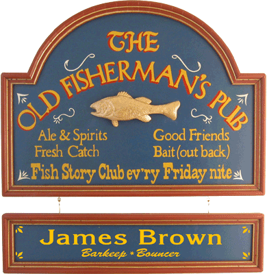 109 Old Fishermans Pub Fishing Sign