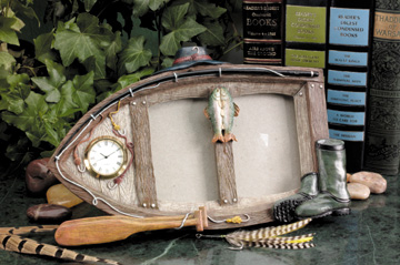 Fishing Boat Picture Frame with Clock