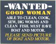 880 Wanted - Good Woman Fishing Plaque